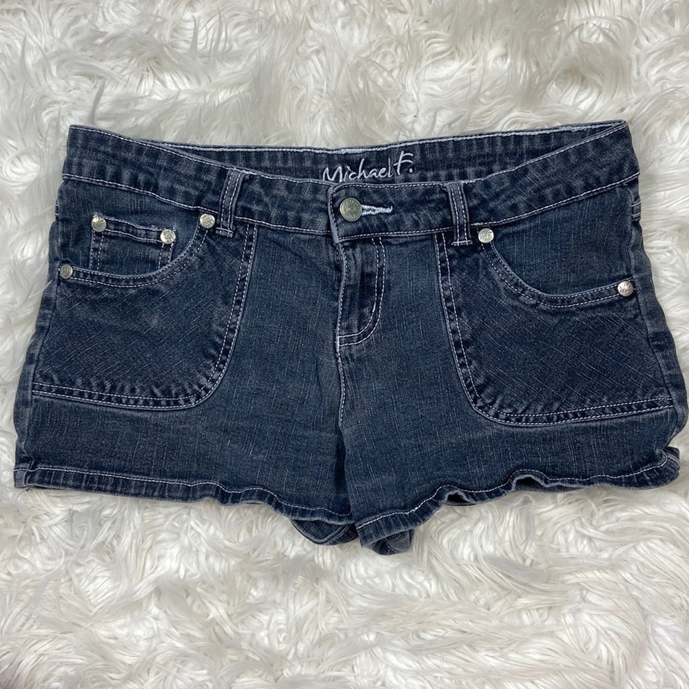 Michael F. Gray/Blue Denim Short Shorts